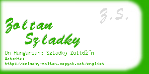 zoltan szladky business card